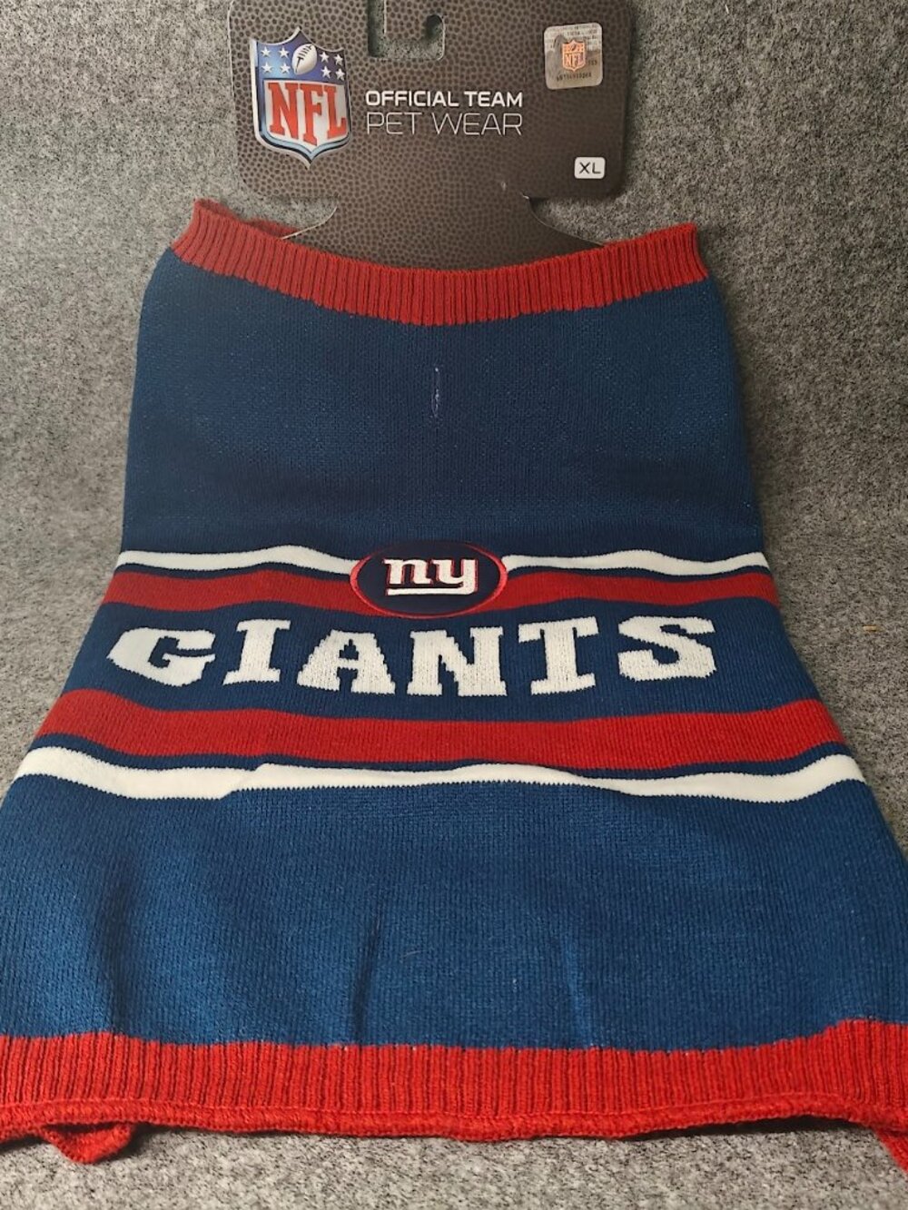 NFL New York Giants Pet Sweater XL Official Team Wear NEW